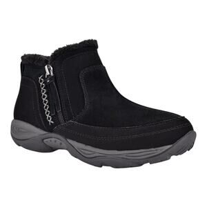 Easy Spirit Women's Epic Cold Weather Suede Side Zip Booties Black Size 8 1/2 W